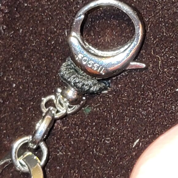 Fossil Glitz Charm Bracelet Silver Rhinestone OC Tanner New! Pretty - Picture 7 of 7